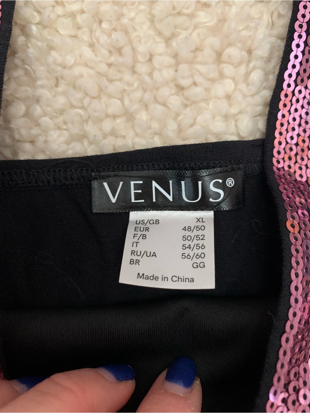 Women’s Sequin V-Stripe Camisole Tank Top - VENUS XL - Picture 3 of 3